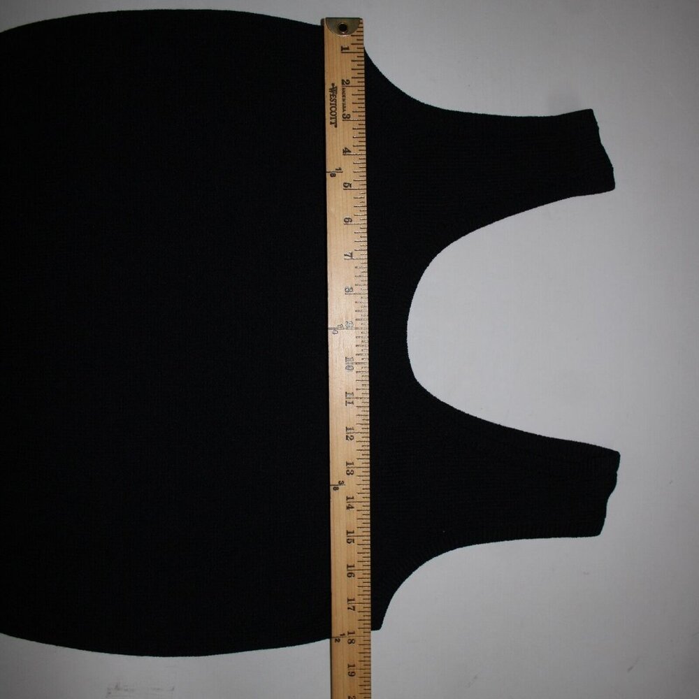 St John Basics Sz M Black Wide Strap Santana Knit Tank Top - Picture 9 of 16
